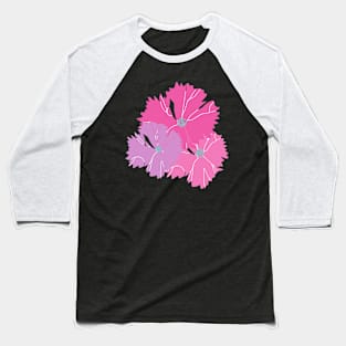 Pink Flower Baseball T-Shirt